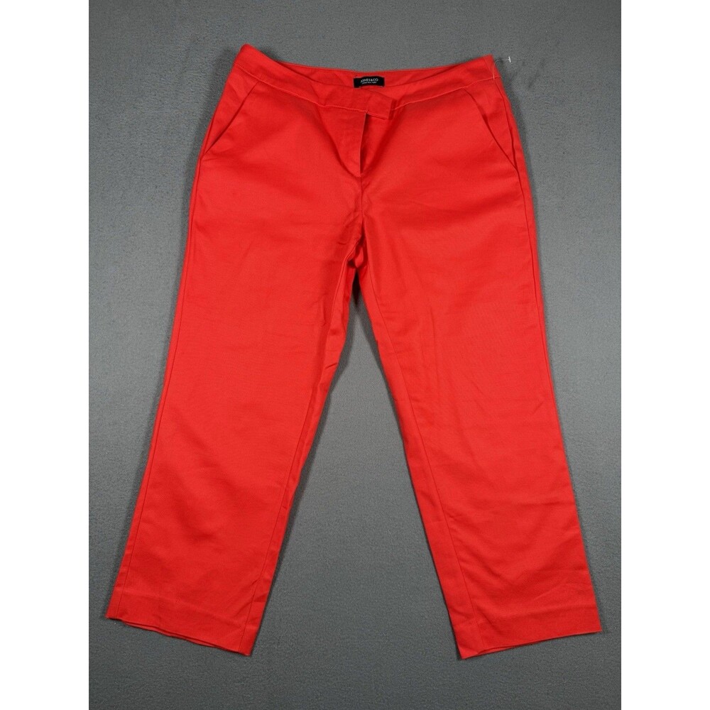 Jones New York Orange Cropped Dress Pants Trousers Flat Front Size 8 NWOT Co